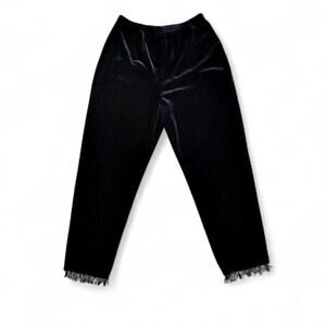 90s Vintage Black Velvet Fringe Pants – WhimsyGoth Elegant Small